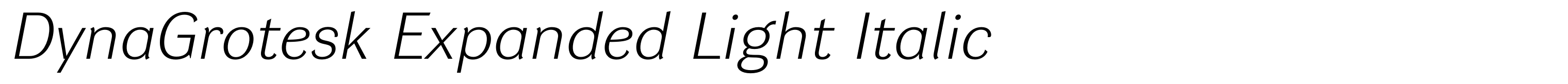 DynaGrotesk Expanded Light Italic